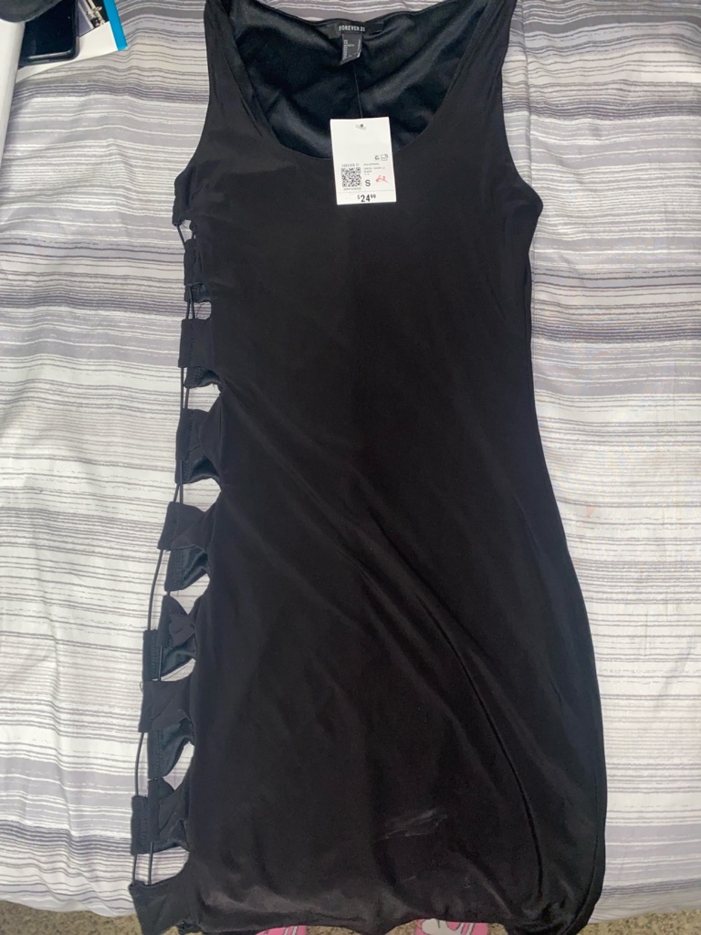 NWT Small Forever 21 Black Side-Bow Cut Out Mini Dress